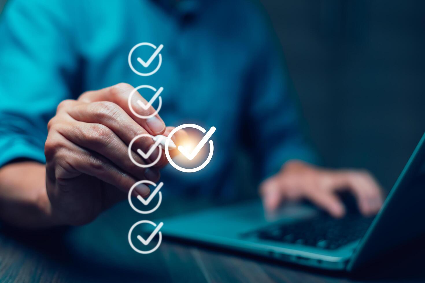 checklist and clipboard task documentation management, business people working laptop checklist questionnaire assessment form, online survey online exam Choosing the right answer in the exam photo