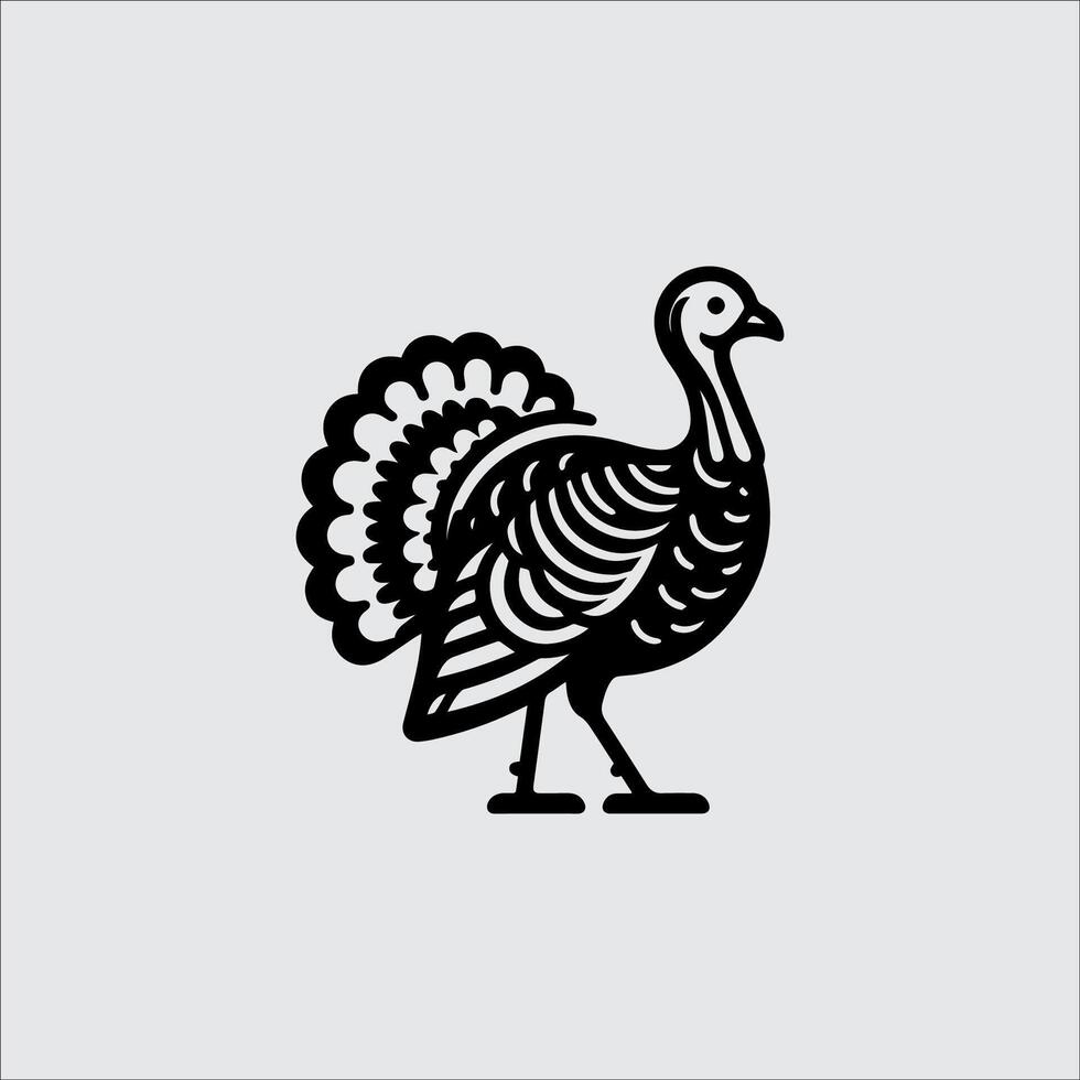A black and white turkey icon on a white background vector
