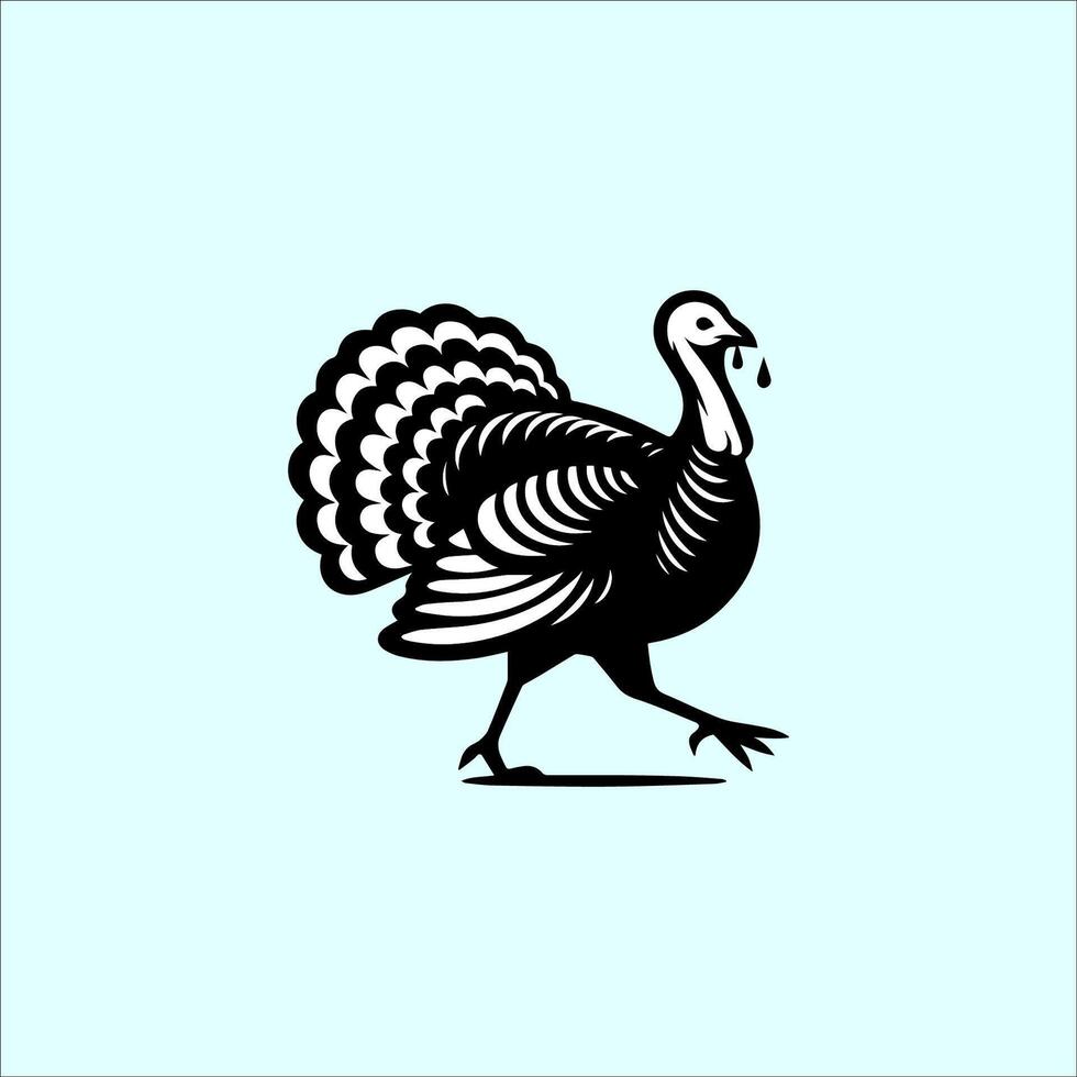 A turkey logo with a black and white design vector