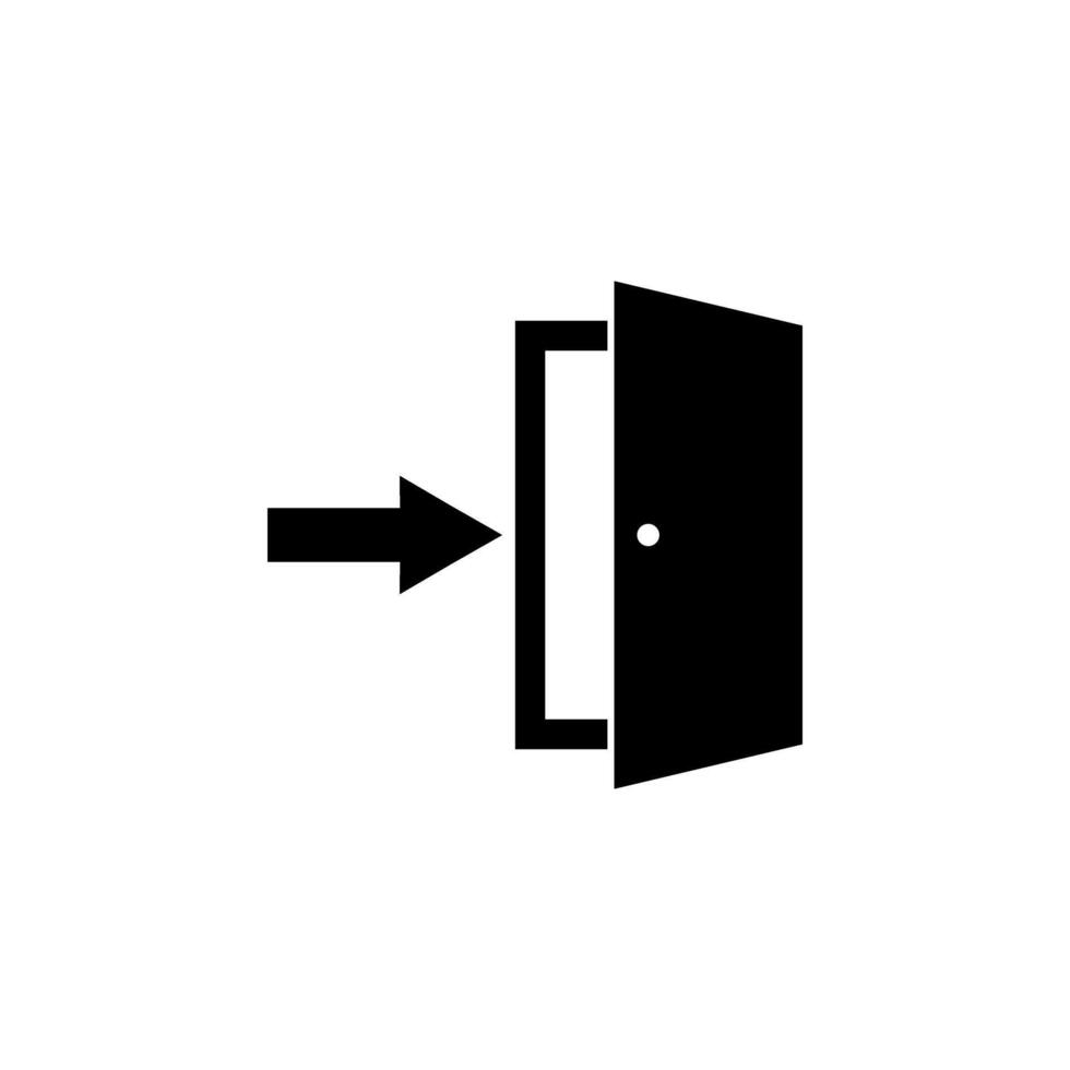 Exit door icon isolated on white background from user interface collection. vector