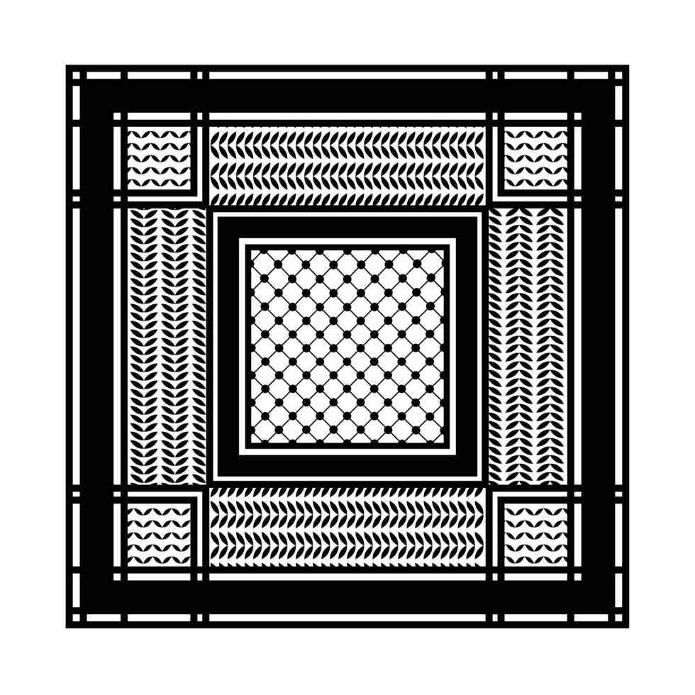 Palestinian scarf design Keffiyeh abstract checkered pattern vector