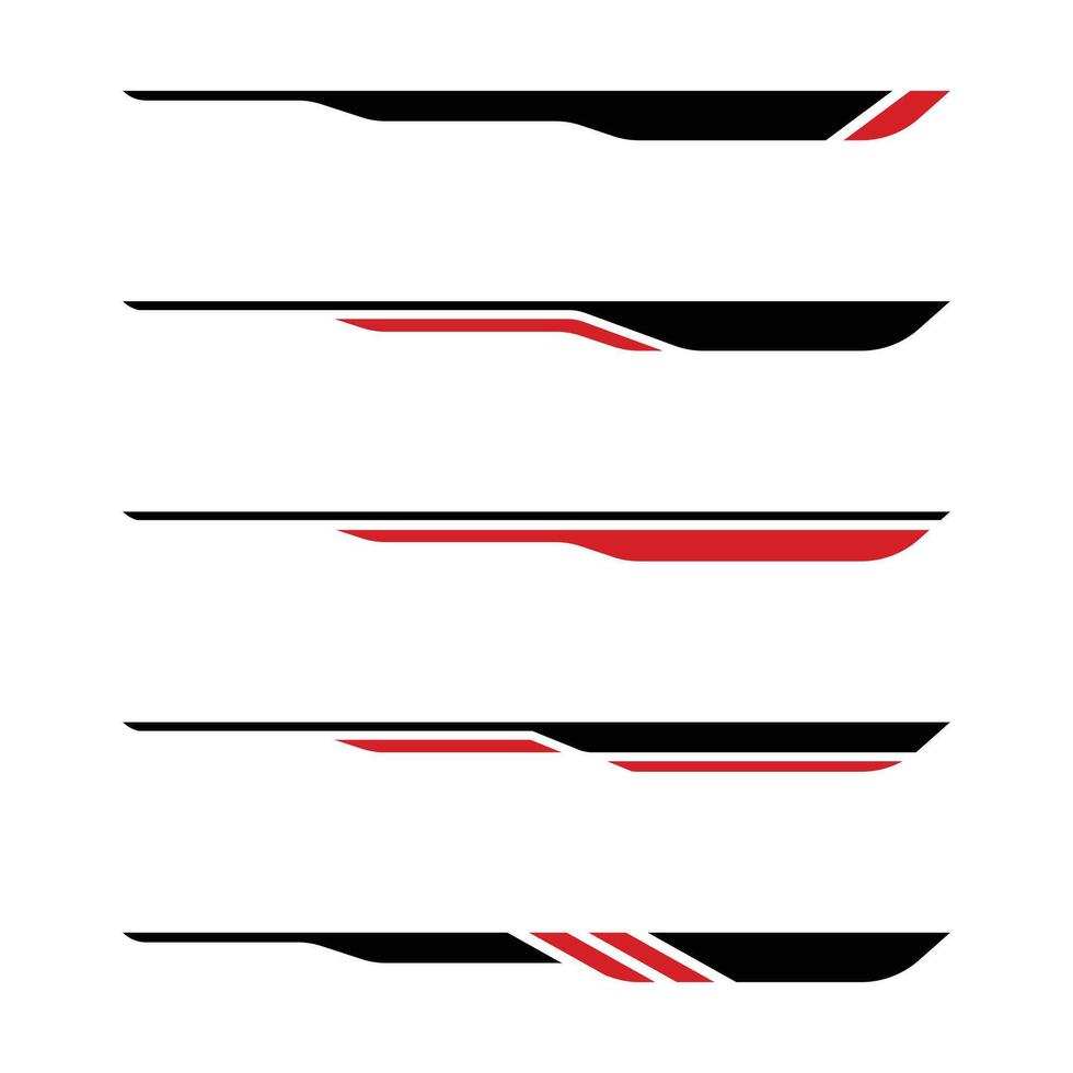 Collection of racing style geometric stripes vehicle wrap stickers vector