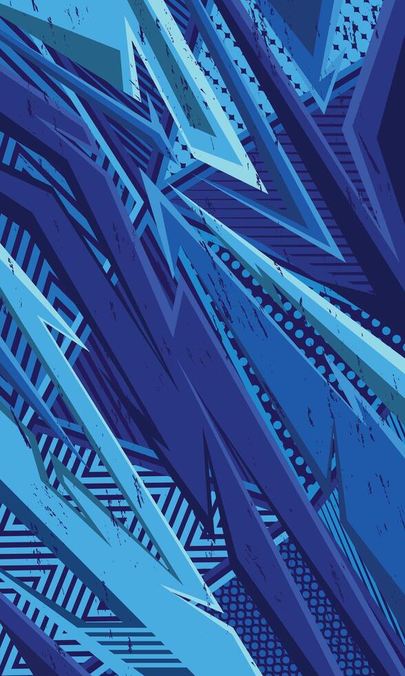 Abstract blue geometric shape racing background for sublimation jersey vector