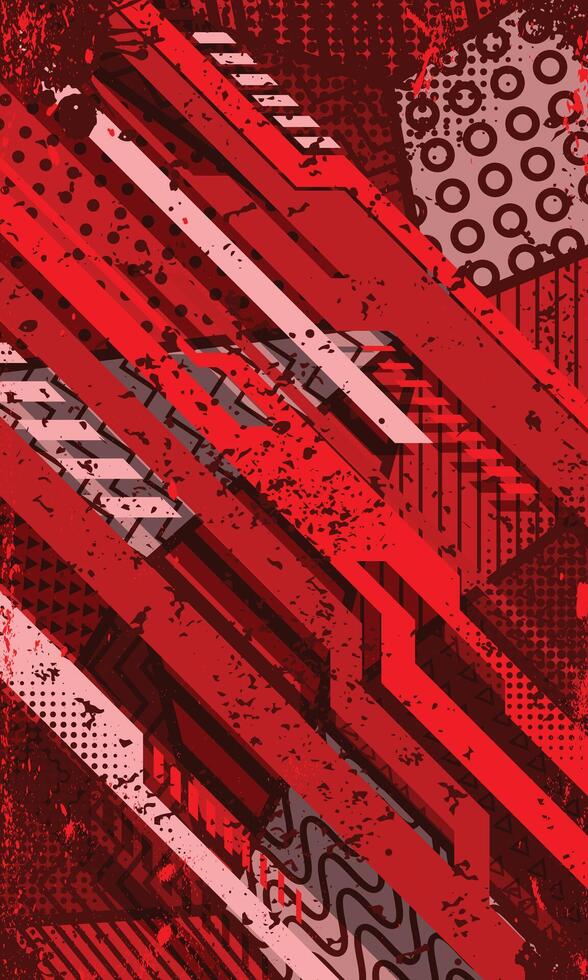 Modern red background abstract geometric shapes for sublimation jersey vector