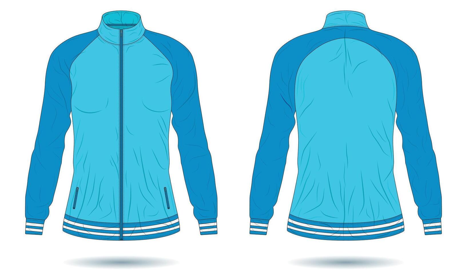 Blue women sports training jacket mockup vector