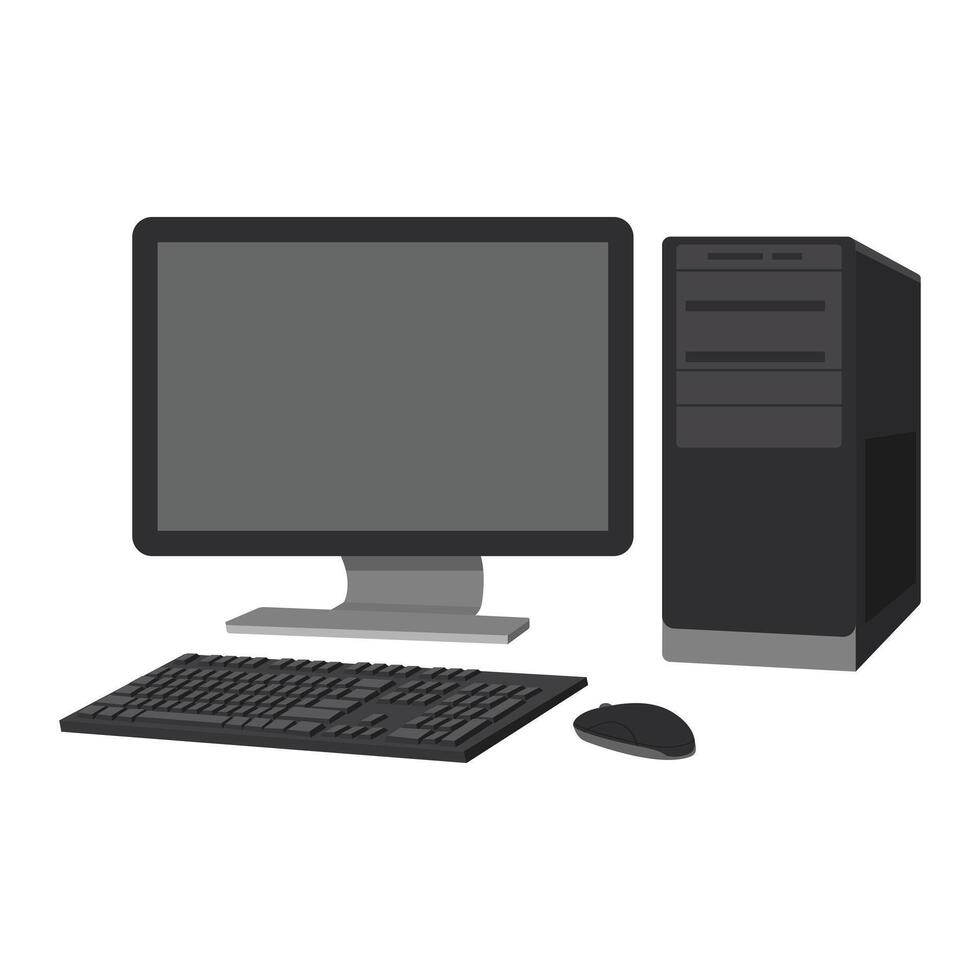 Flat design illustration of computer set vector