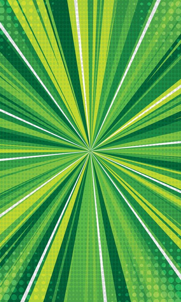 Abstract green radial stripes retro background vector