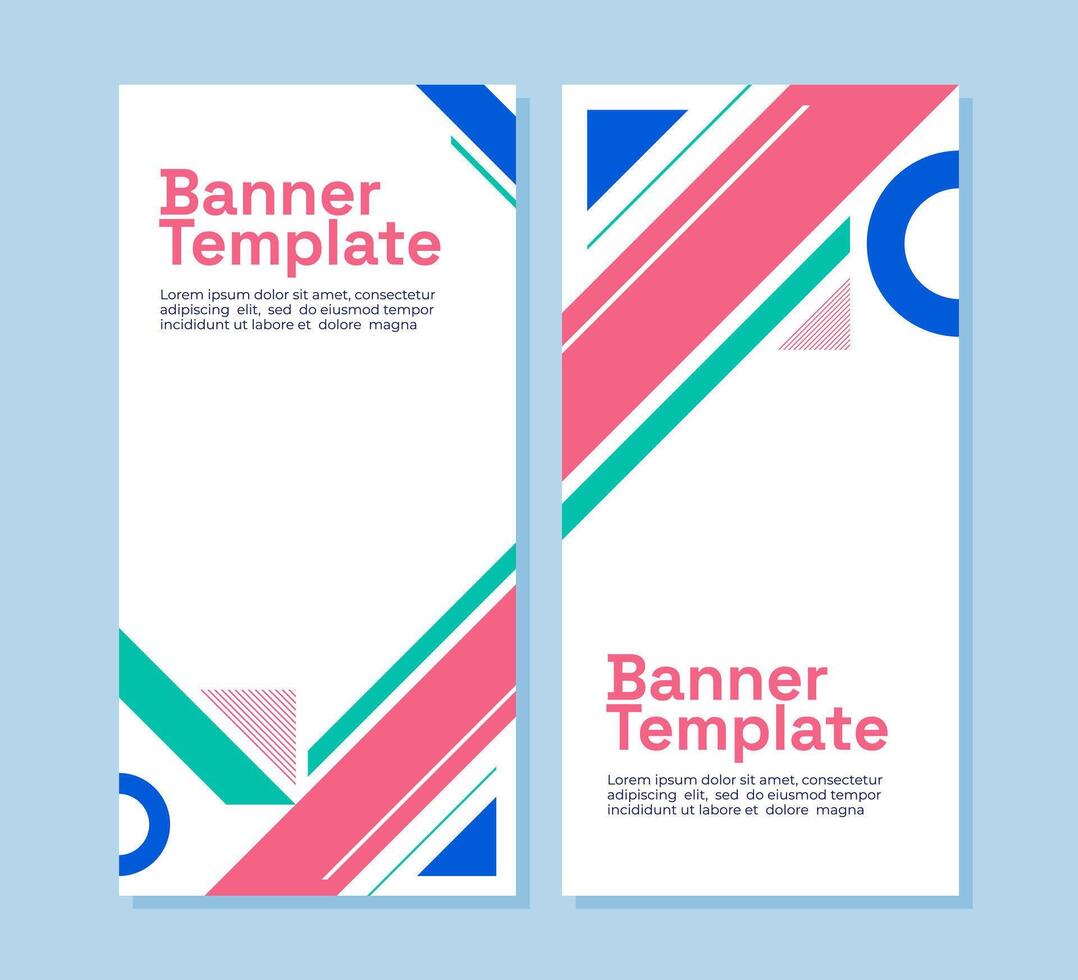 Geometric vertical banner template vector
