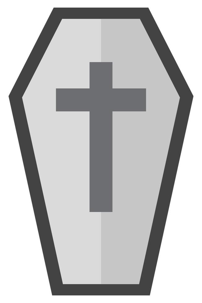 Coffin flat icon design isolated on white background. vector
