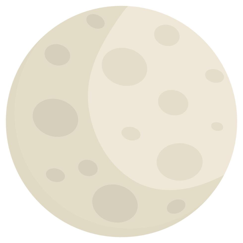 Moon flat icon isolated on white background. vector