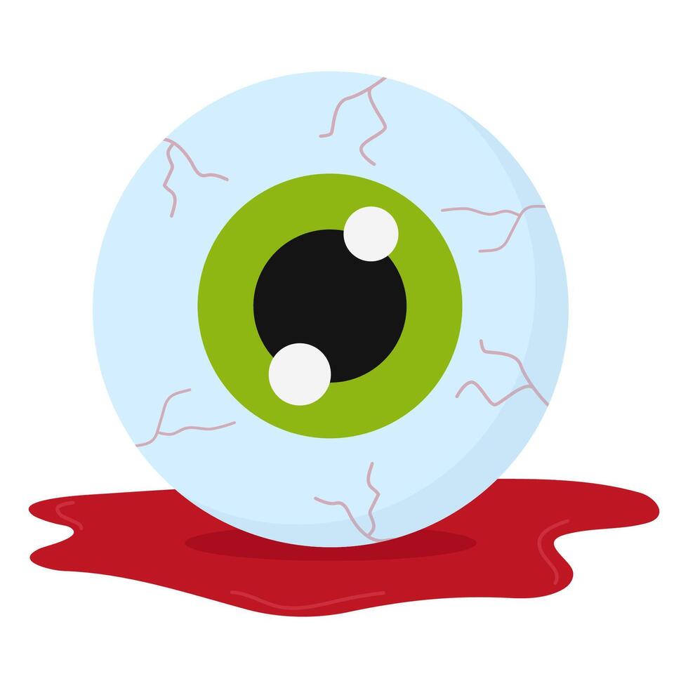 Bloody eye flat icon isolated on white background. vector