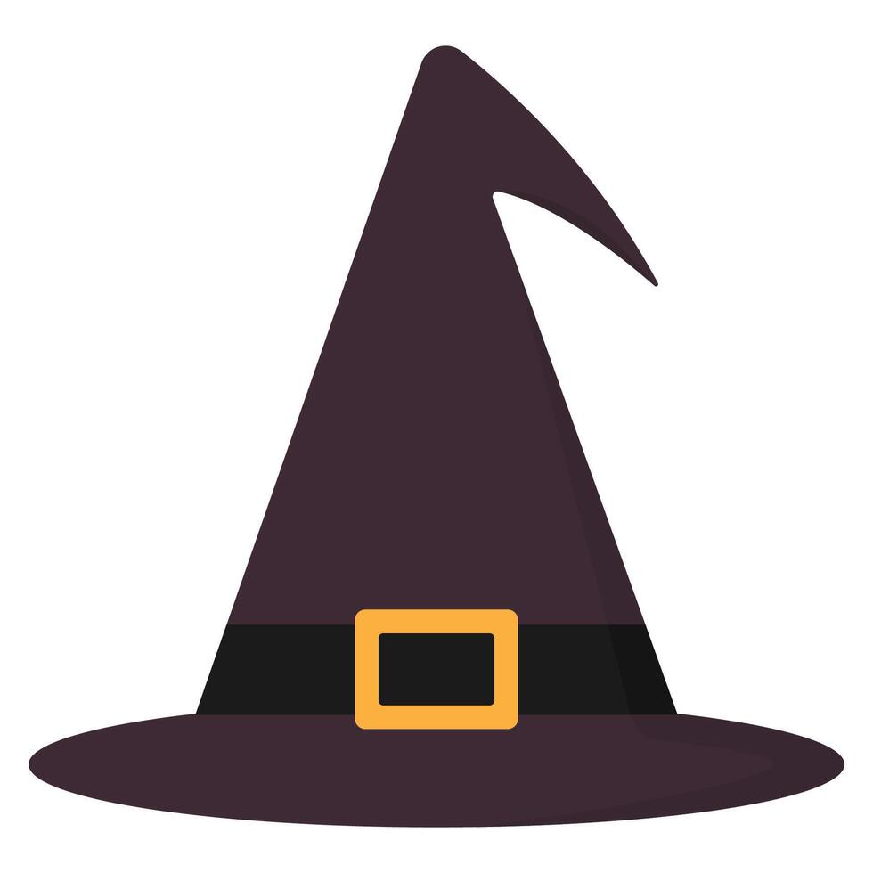 Witch hat flat icon isolated on white background. vector
