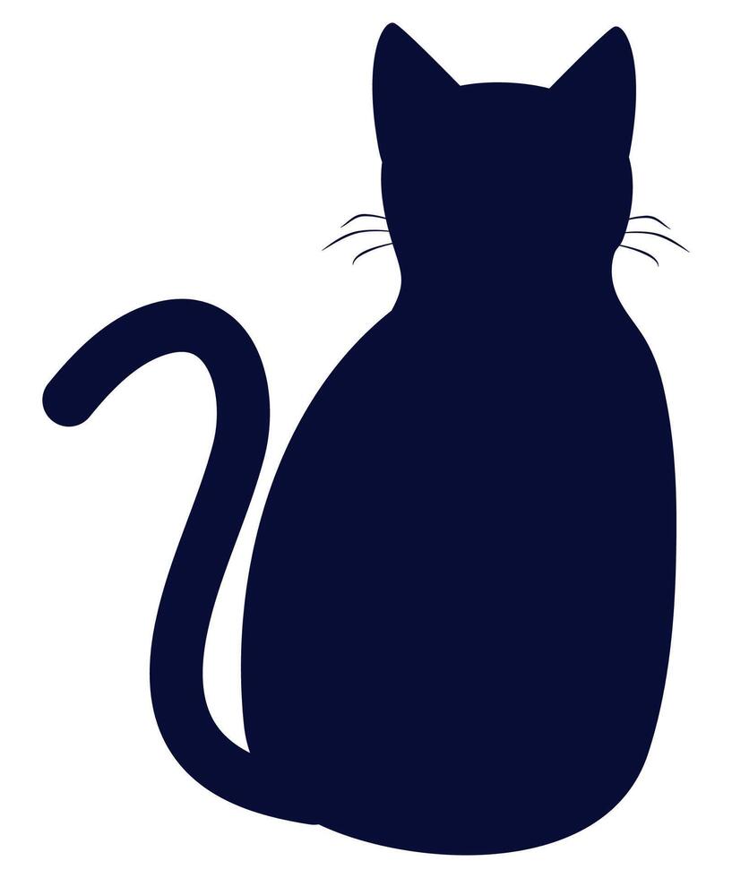 Cat silhouette icon isolated on white background. vector