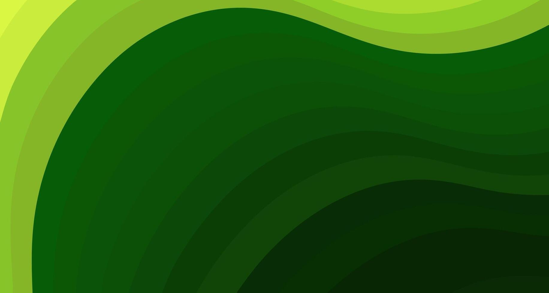 Abstract green wave pattern with shades of green. vector