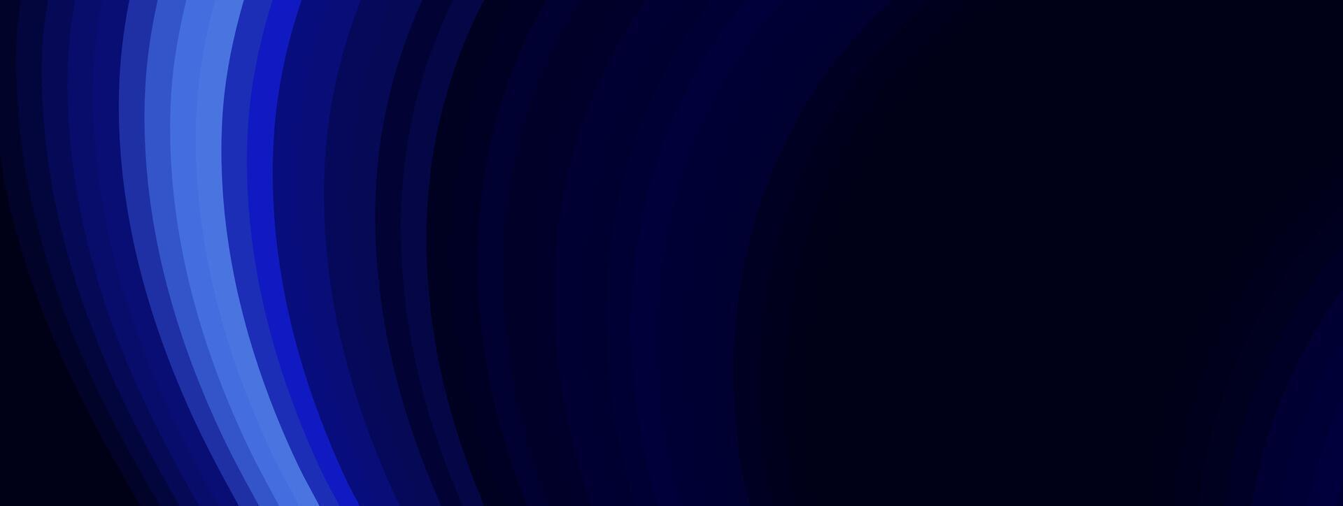 Abstract dark blue background with curved lines. vector