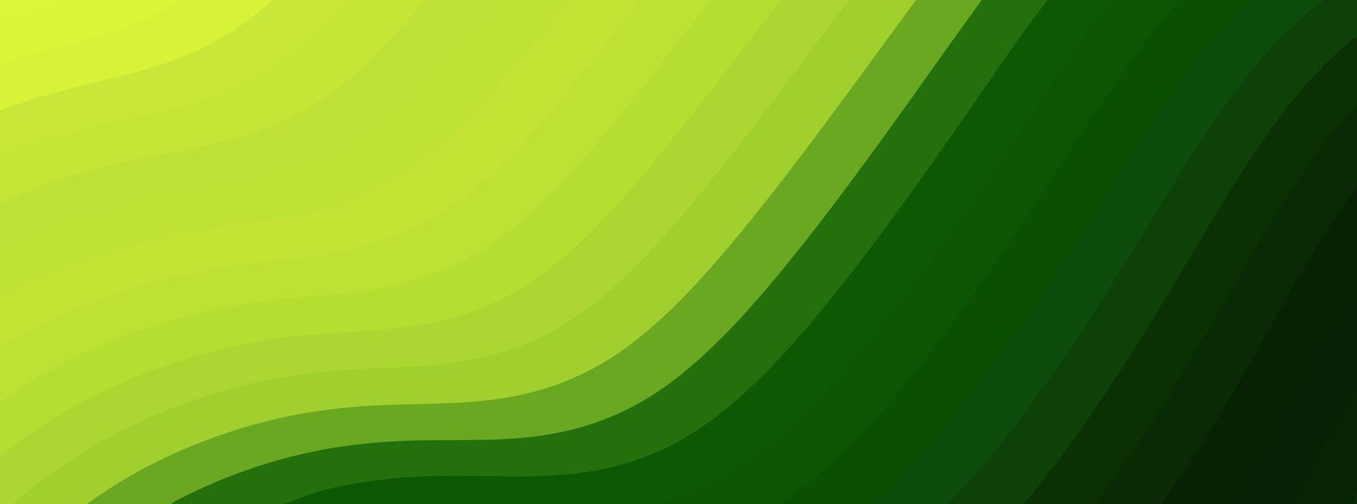 Abstract green and yellow gradient background with curved lines. vector