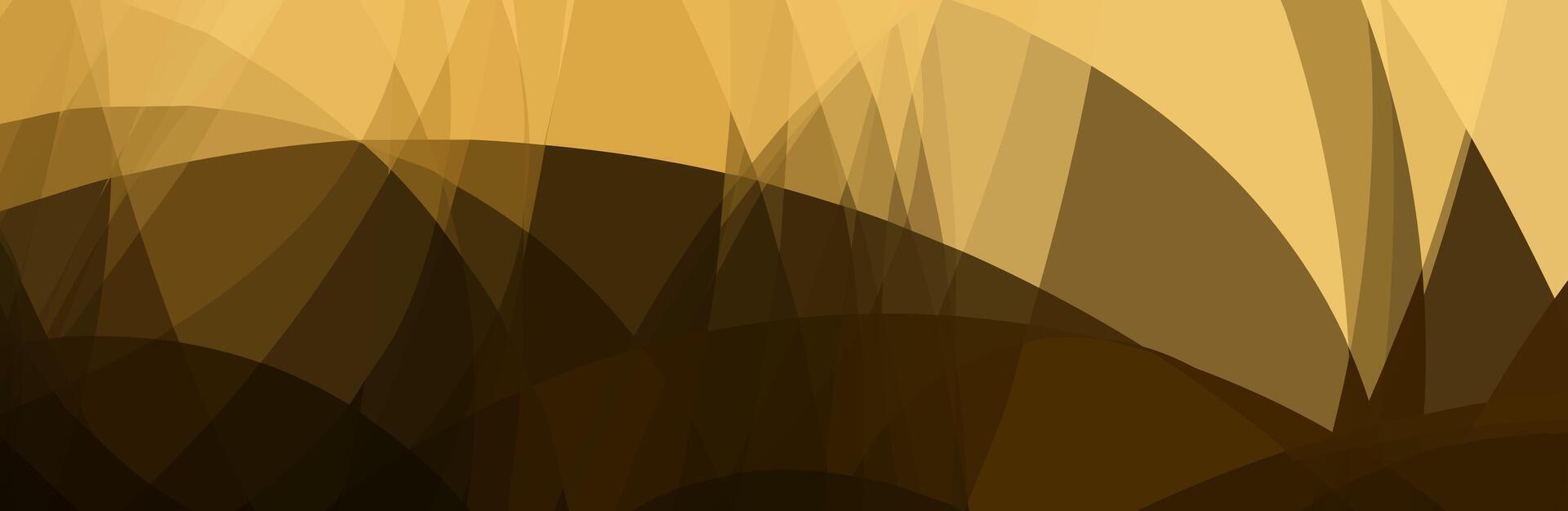 Abstract background with overlapping geometric shapes in brown and yellow tones. vector