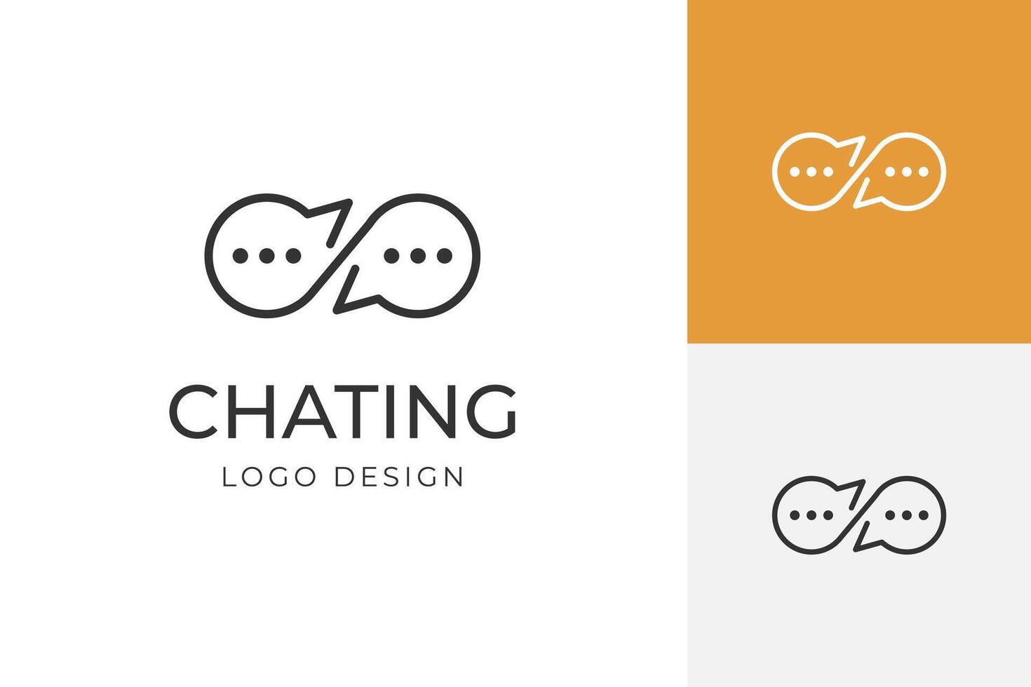 infinity chat line logo icon design for chatting and talk logo idea simple logo vector