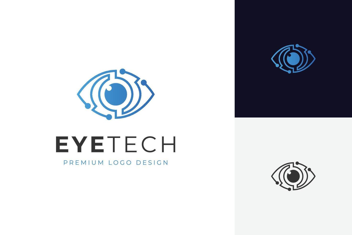 Eye vision security logo icon design with optical look graphic concept for technology system logo idea illustration vector