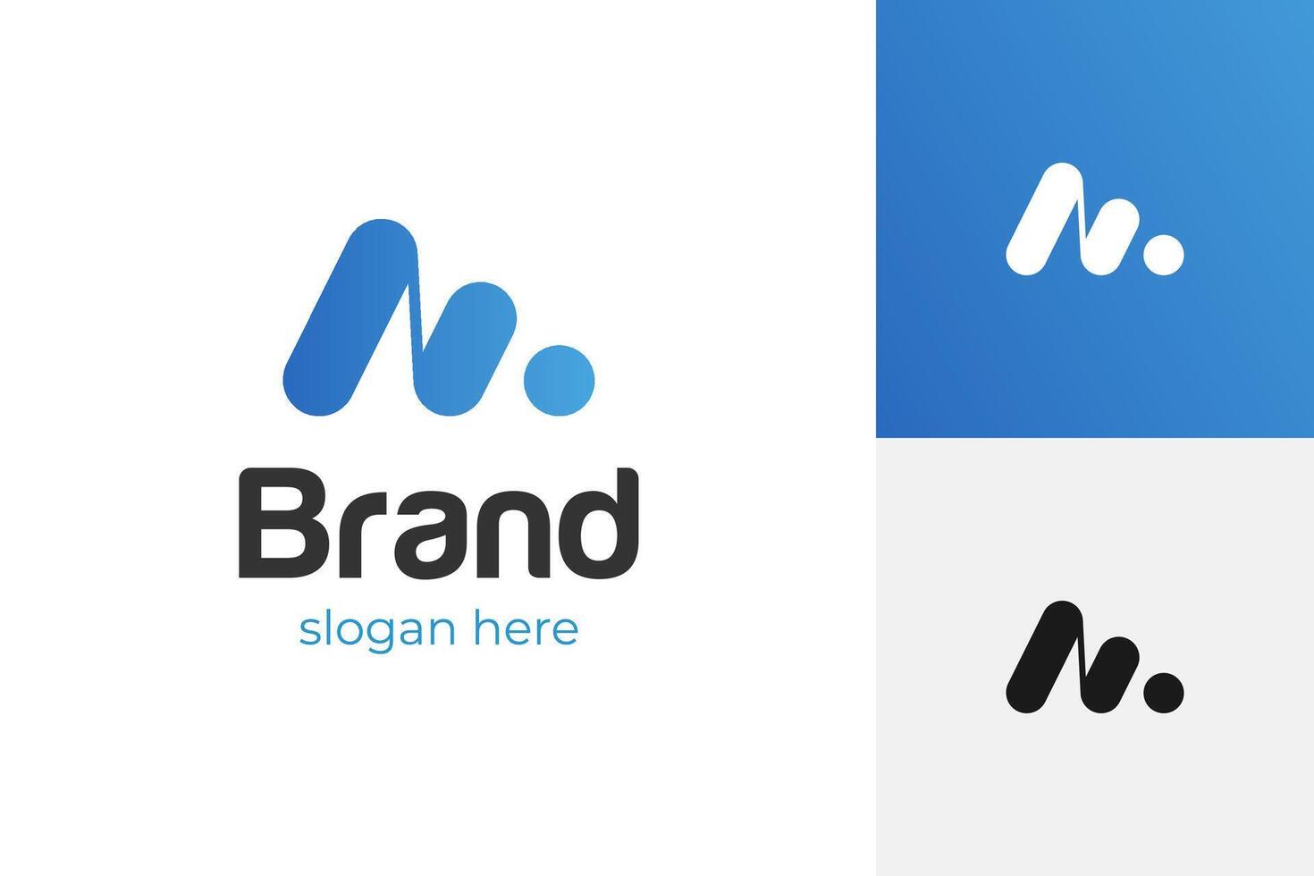 Letter m dots for digital media logo icon design. motion graphic symbol logo template vector