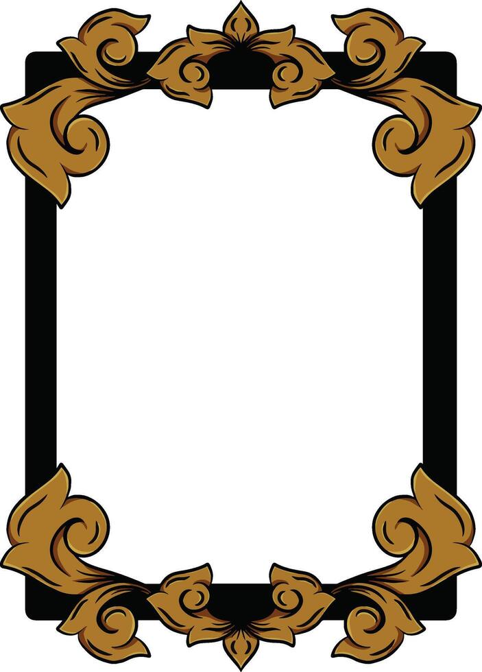 frame border with simple gold ornament vector
