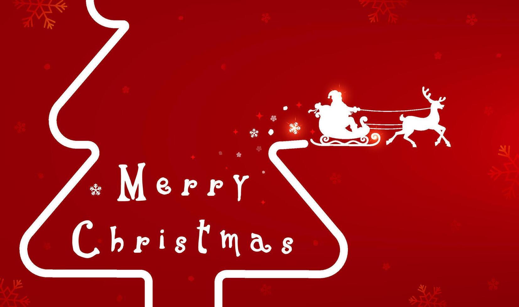Christmas banner design Snowflake Christmas tree Santa Claus and reindeer vector