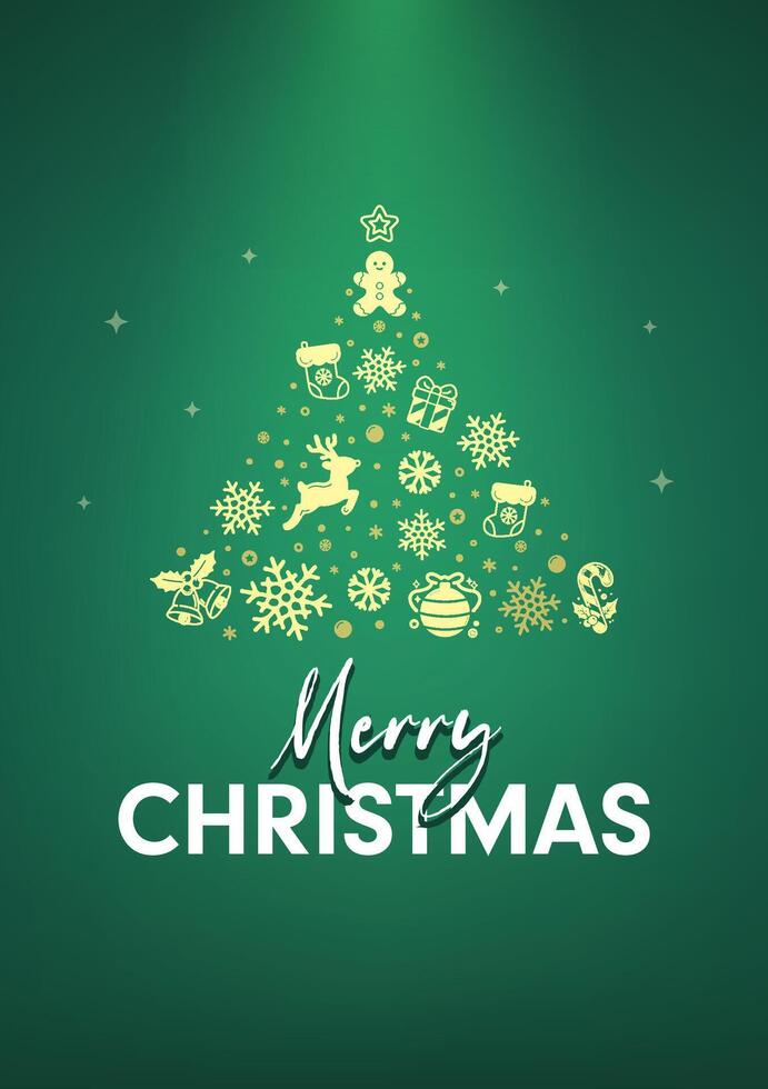Christmas posters design various Christmas elements to compose an abstract Christmas tree vector