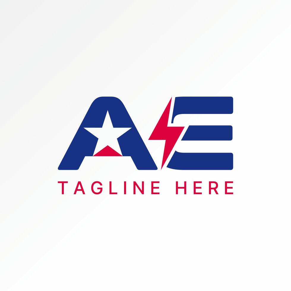 Logo design graphic concept creative premium stock image graphic initial AE font with star space electric thunder Relate to monogram typography vector