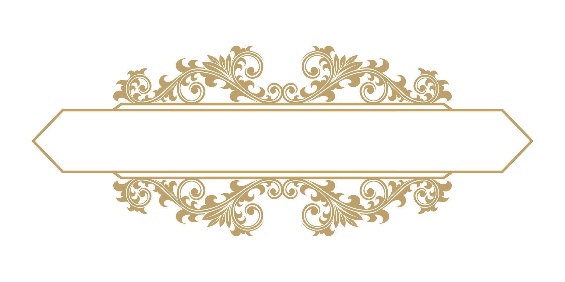 Vintage Baroque Victorian frame border monogram floral engraved scroll ornament wedding vector