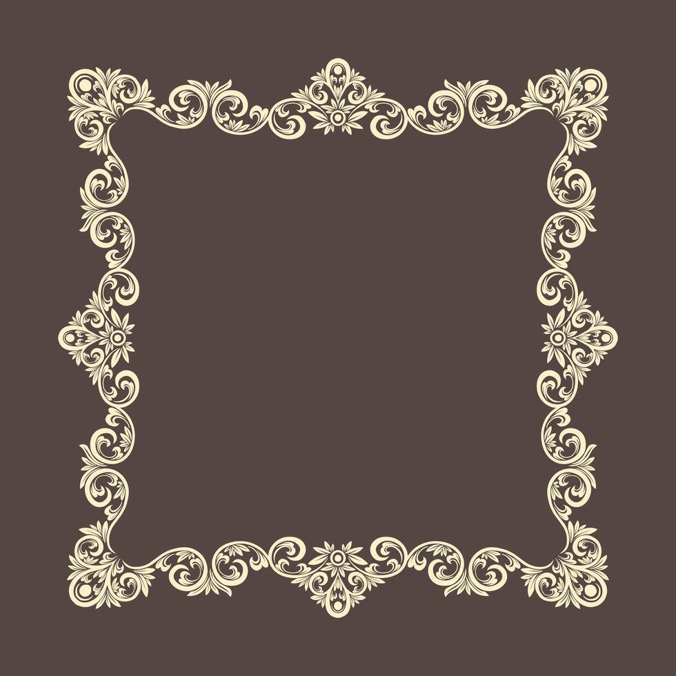 Ornate vintage frame and scroll element vector