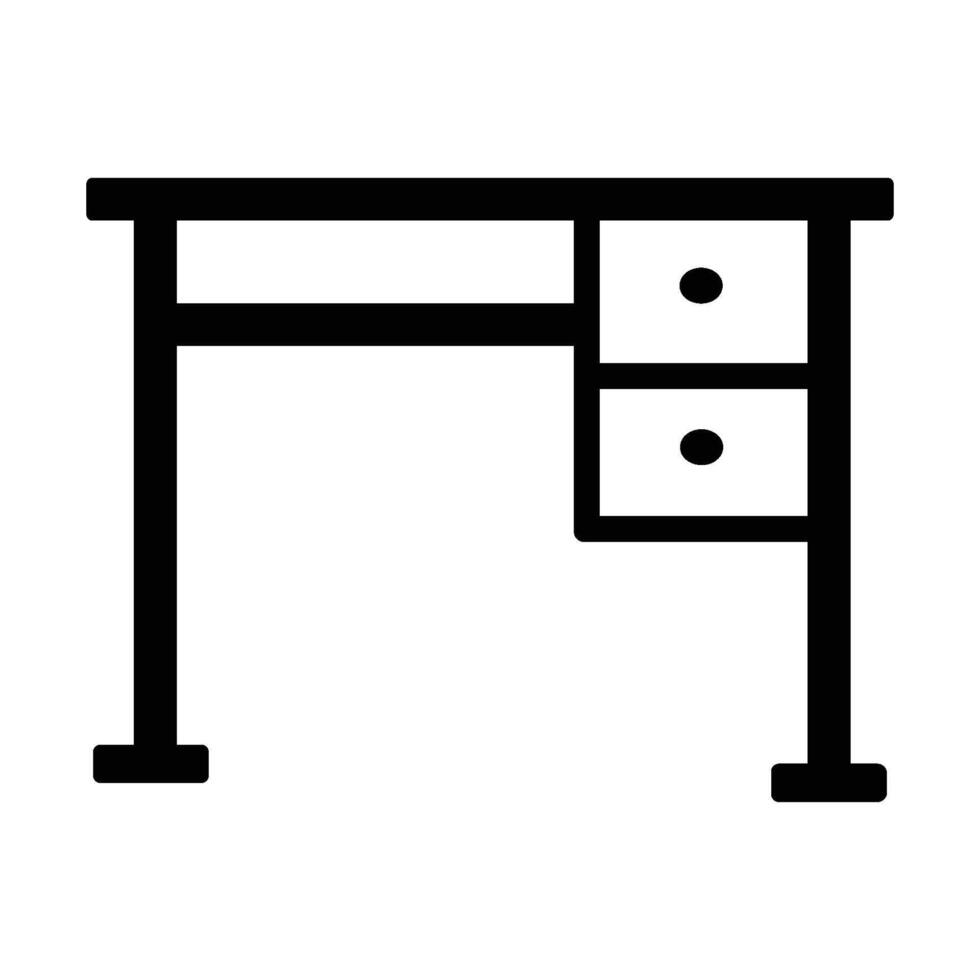 A black and white drawing of a desk vector