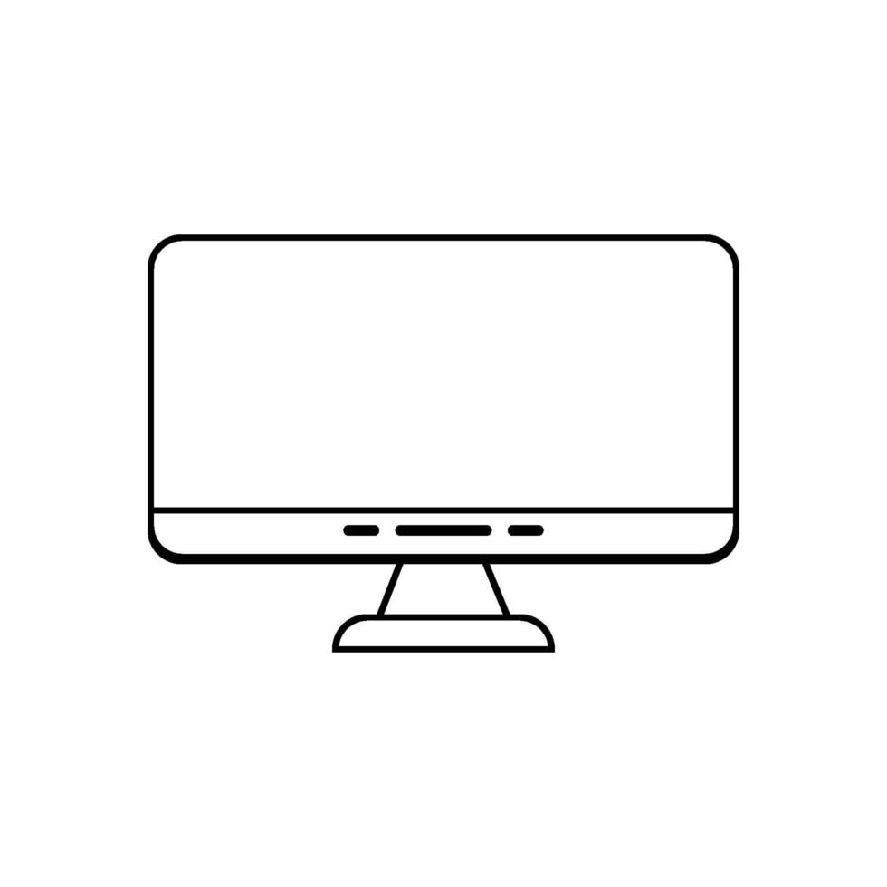 Computer monitor icon line drawing illustration vector