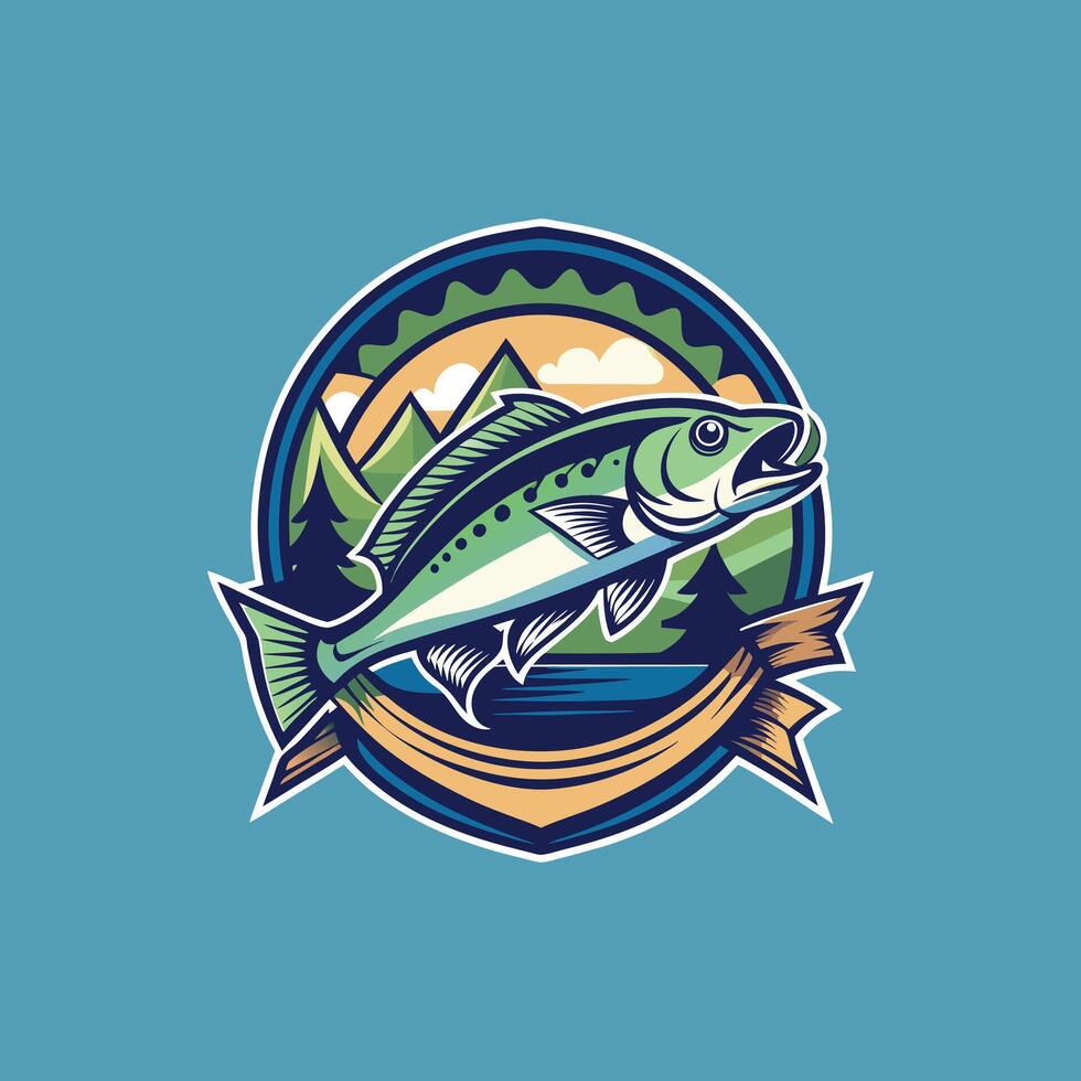 Creative Modern Fishing logo design vector