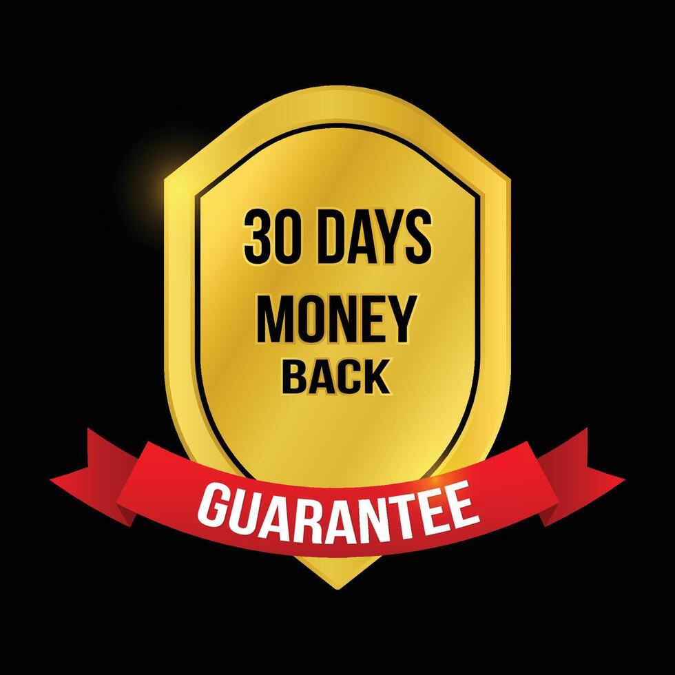 30 days guarantee golden design vector