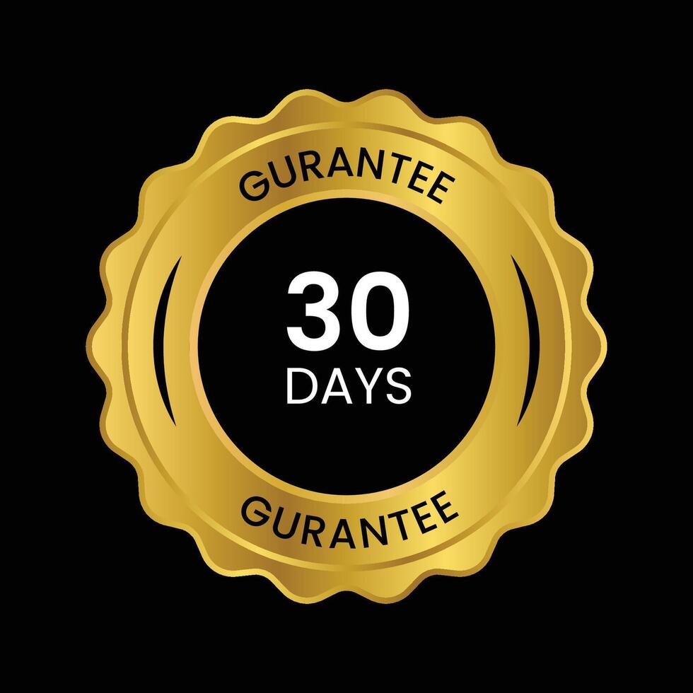 30 days guarantee golden design vector