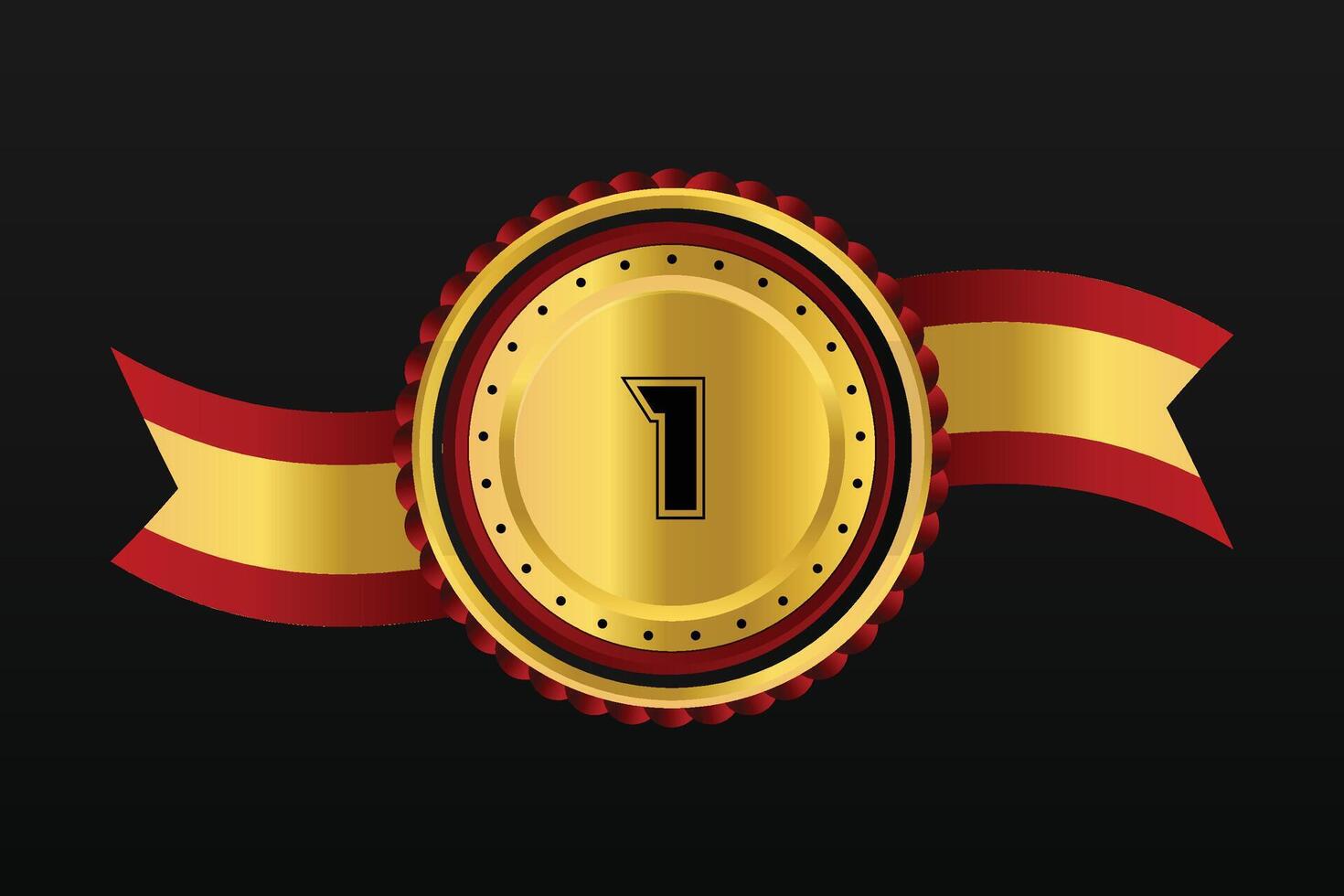 Golden number 1 champion template design vector