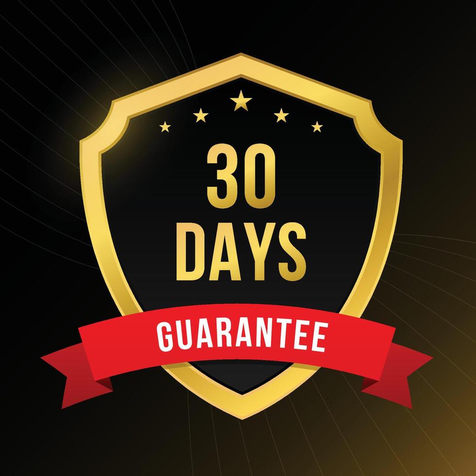 30 days guarantee golden design vector