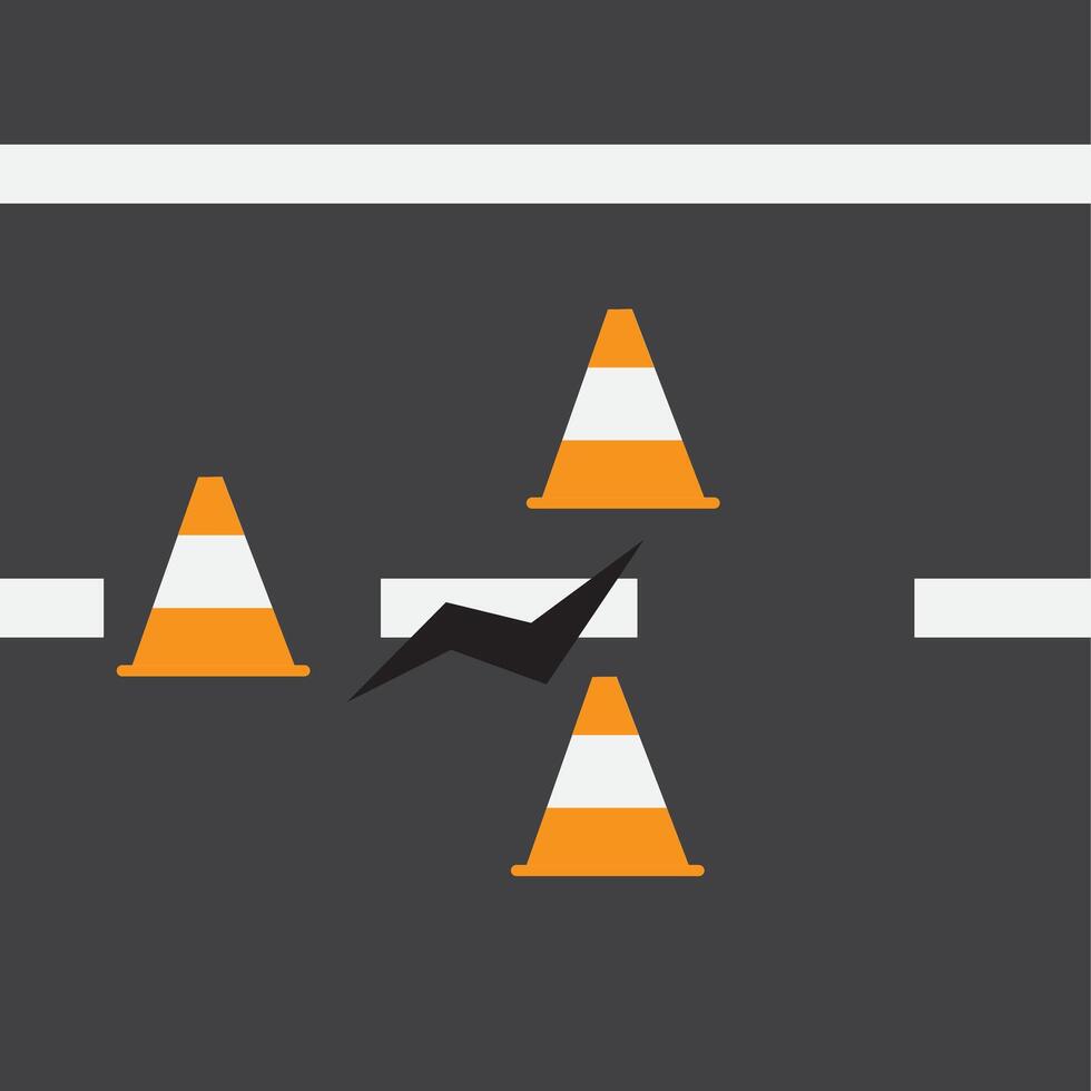 Hole on the Road. Hole in the asphalt. road repair vector