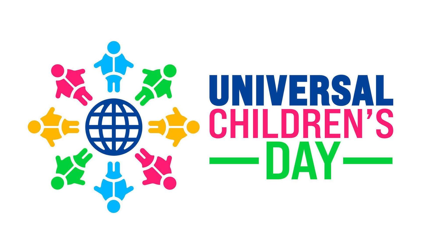 Universal Childrens Day background or banner design template vector