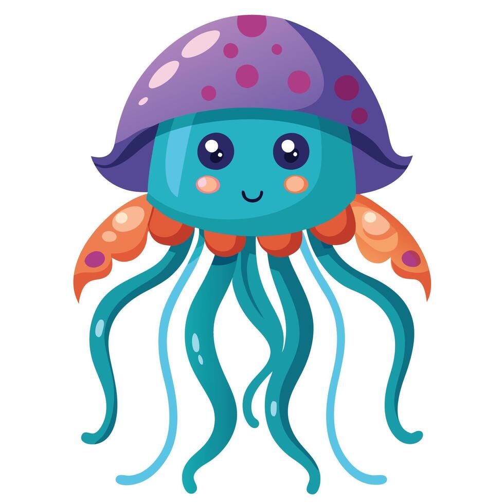 Exquisite Jellyfish Design Featuring Graceful Marine Creatures in Elegant Fluid Movements vector