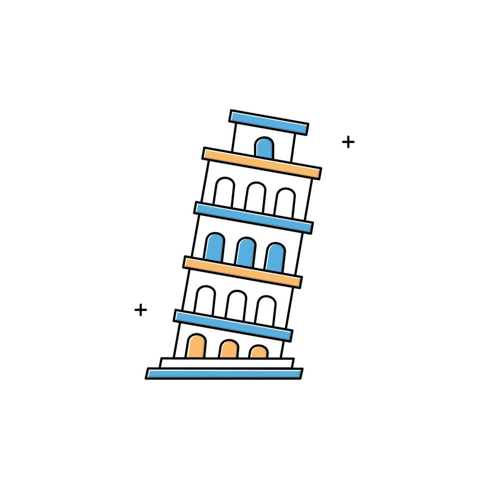 Tower of Pisa Icon Design vector
