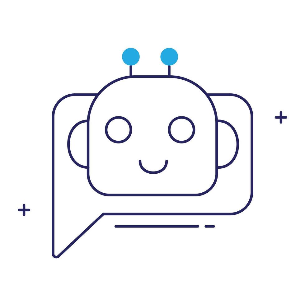 Customer Support Chat Bot Icon Design, AI assistant, virtual assistant, automated responses, chatbot technology vector