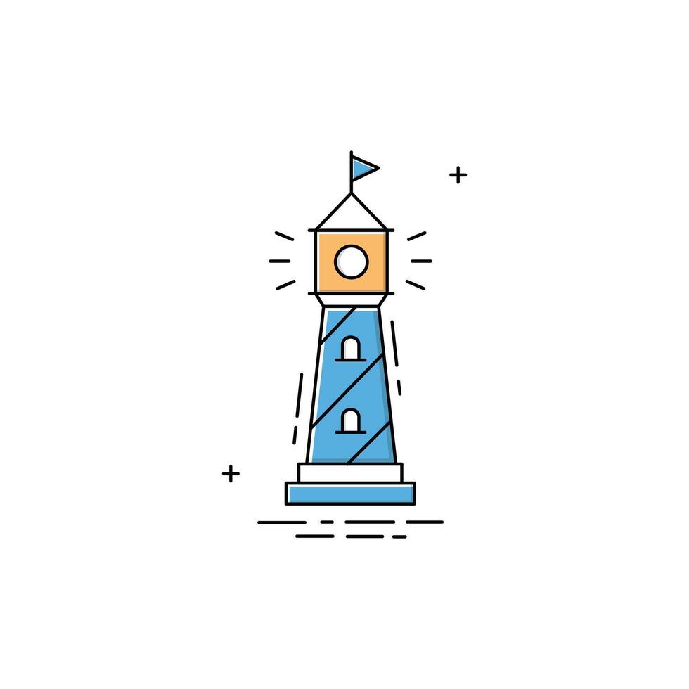 Lighthouse Illustration Icon Design vector