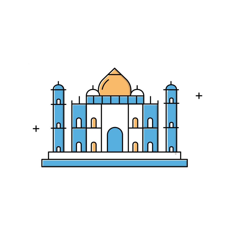 Taj Mahal Icon Design vector