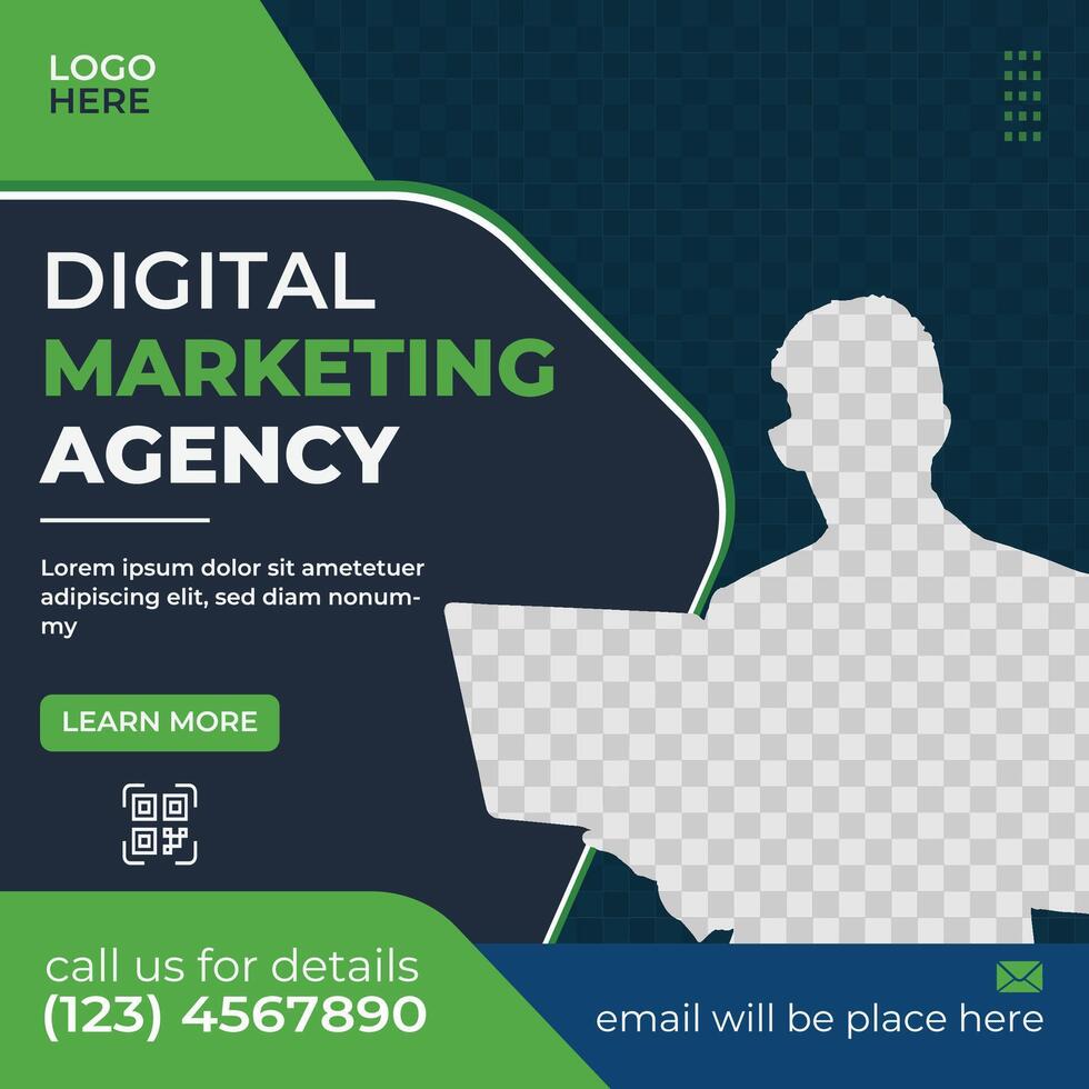 Digital marketing agency modern creative social media template design vector