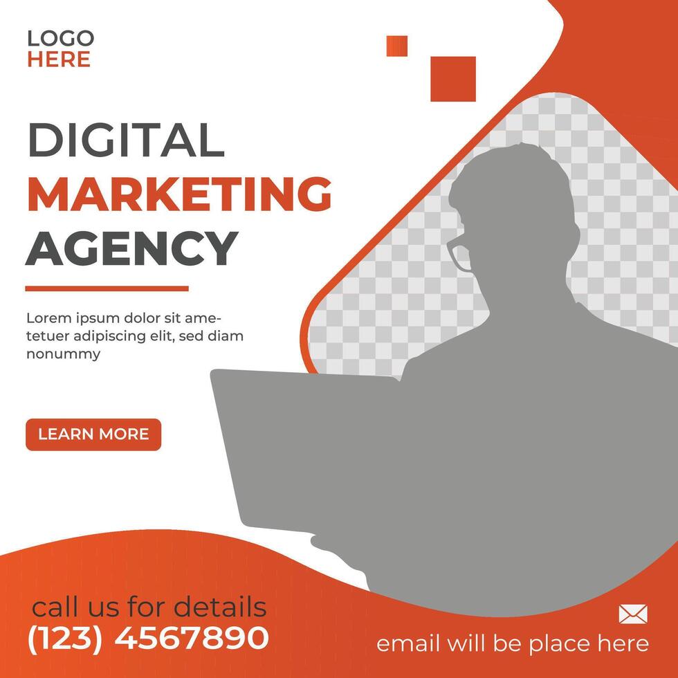 Creative and modern digital marketing agency template design for social media platform vector