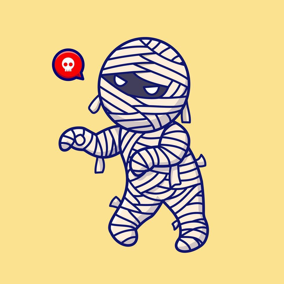 Cute Mummy Walking Cartoon vector