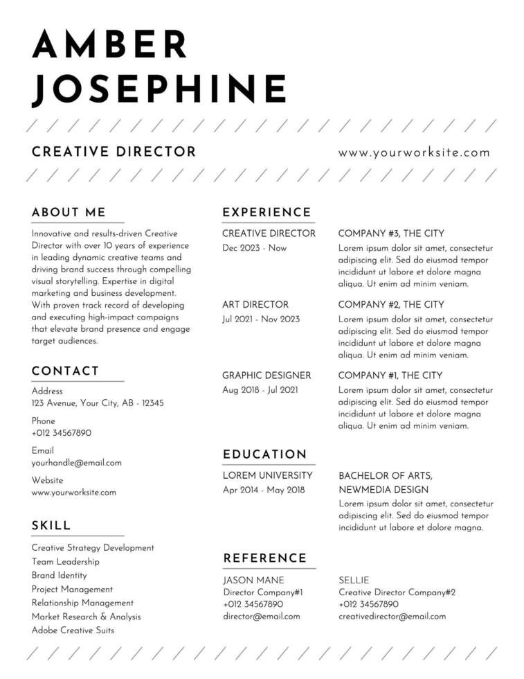 Creative Director ATS Resume template
