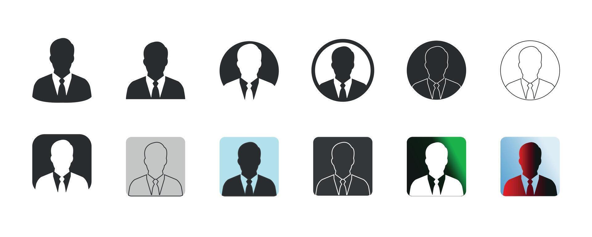 Profile man icon set vector