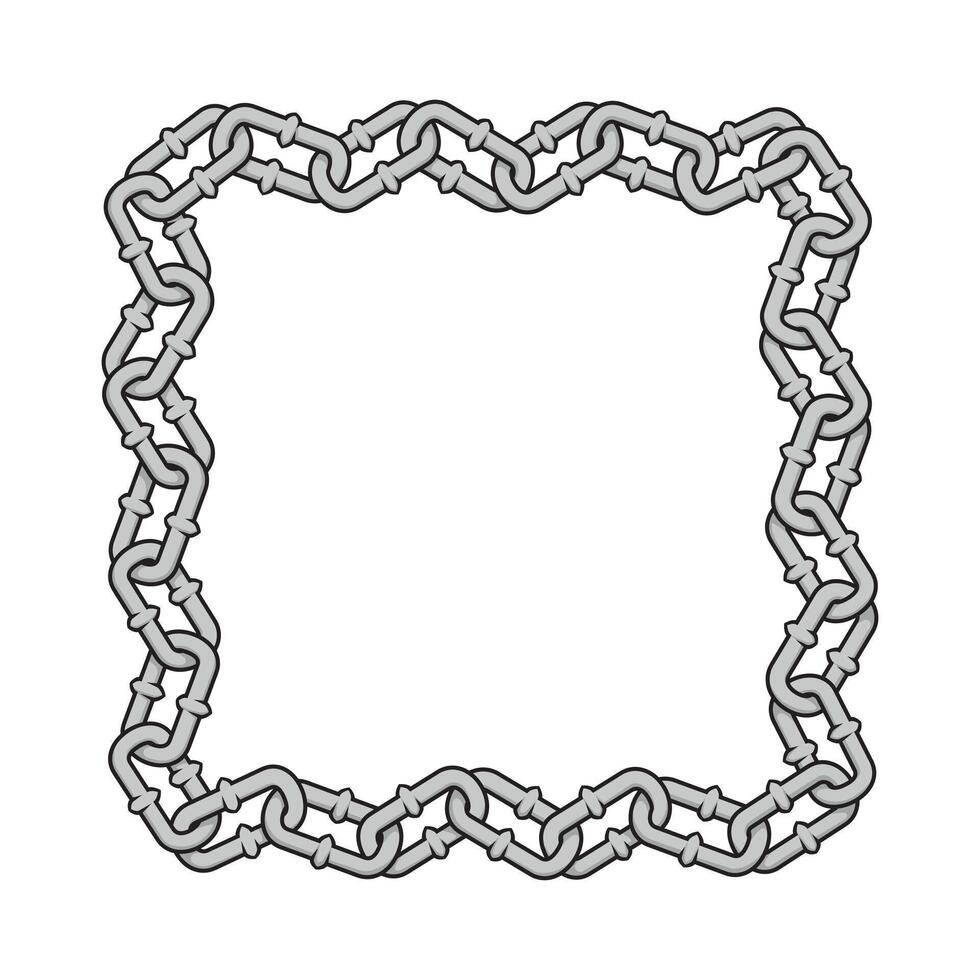 Metal chain in shape of a square vector